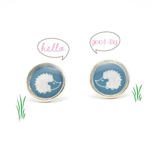 hedgehog stud earrings design