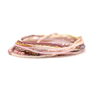 blush bead stretchy bracelet