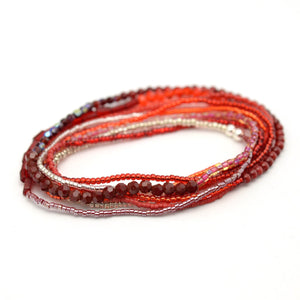 Red Stretchy Wrap Bracelet / Necklace