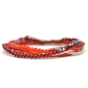 Red Stretchy Wrap Bracelet / Necklace