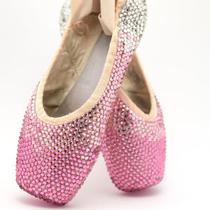 pink crystal pointe shoes