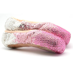 custom pink crystal pointe shoes