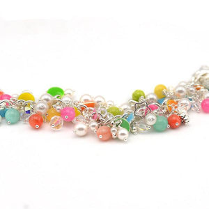 pearl cluster in colorful bracelet