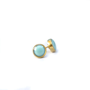 aquamarine post earrings