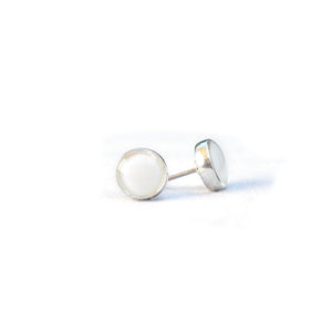 white dainty earrings