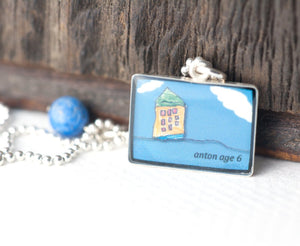 child's artwork in a necklace