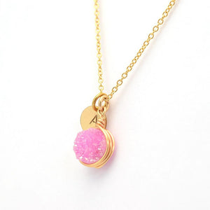 Personalized Druzy Necklace