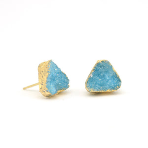 aquamarine druzy earrings