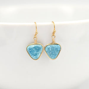 sky blue druzy earrings