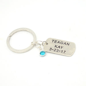 Personalized Footprints & Baby Name Keychain