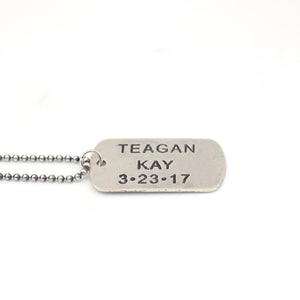 Personalized Footprints Dog Tag Necklace - Double Sided