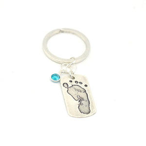 Personalized Footprints & Baby Name Keychain