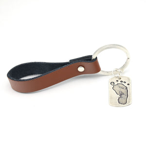 Personalized Footprints & Baby Name Keychain