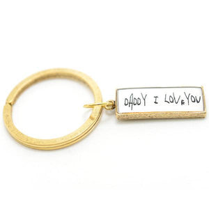 custom handwriting key chain gold