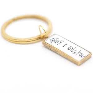 custom handwriting key chain gold