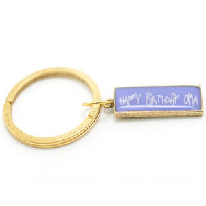 custom handwriting key chain gold