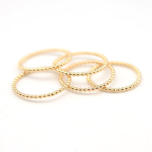 Gold stacking beaded rings
