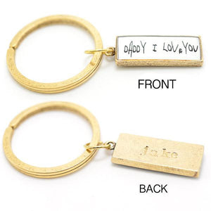 Photo & Handwriting Keychain • Hand Stamped Back