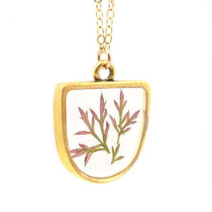 resin and flower stem necklace