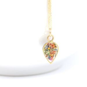Tiny Teardrop Floral Necklace