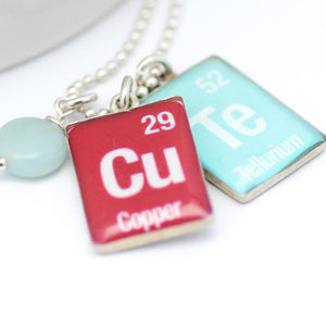 Periodic Table Word Necklace "Cu Te"