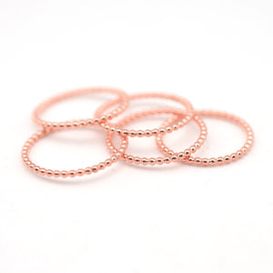 Rose Gold Beaded Stacking Rings