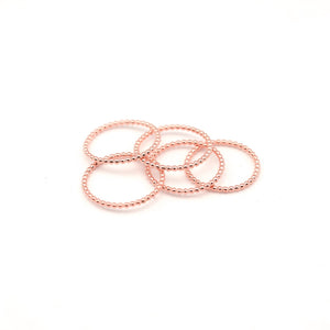 Rose Gold Beaded Stacking Rings