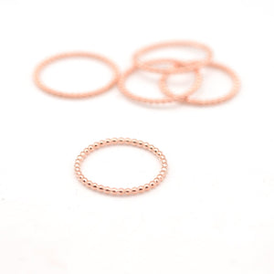 Rose Gold Beaded Stacking Rings