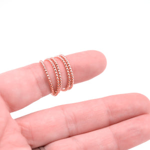 Rose Gold Beaded Stacking Rings