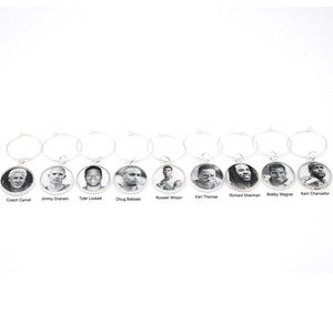 Seattle Seahawks Wine Charms - READY TO SHIP