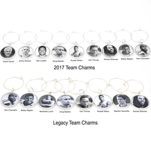 Seattle Seahawks Wine Charms - READY TO SHIP