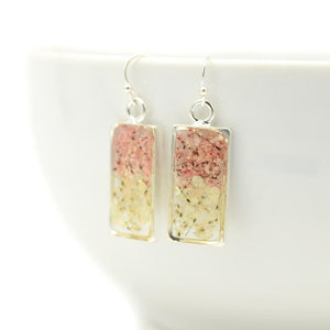 Pink & Cream Flower Earrings