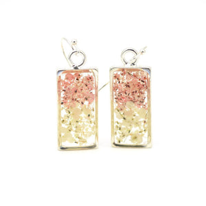 Pink & Cream Flower Earrings
