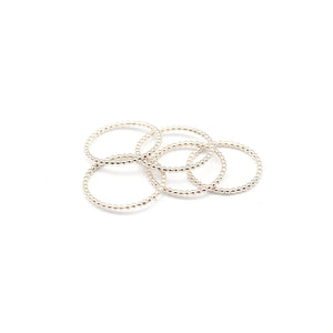 Silver Beaded Stacking Rings