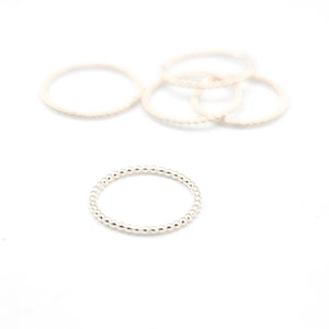 Silver Beaded Stacking Rings