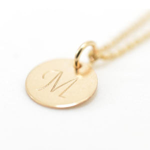 hand stamped initial necklace