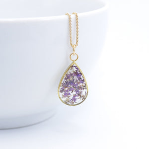 Teardrop with Violet Flowers