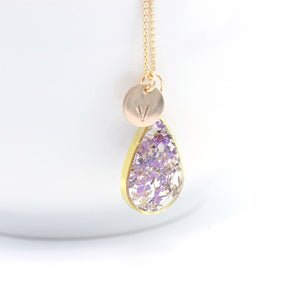 Teardrop with Violet Flowers