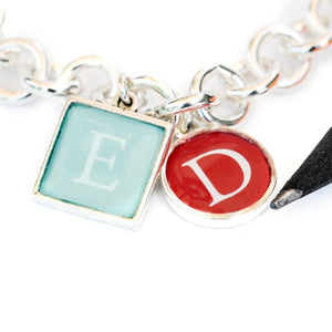 Closeup charms on bracelet