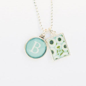 Daisy and intial charm necklace