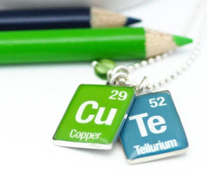Periodic Table Word Necklace "Cu Te"