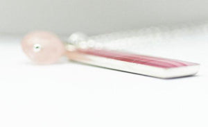 Pink Plaid Tag Necklace