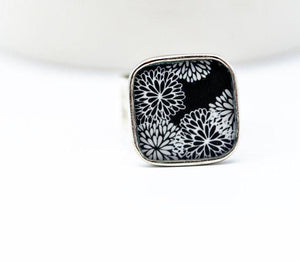 Dahlia ring design silver