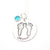 Etched footprint necklace with gemstone