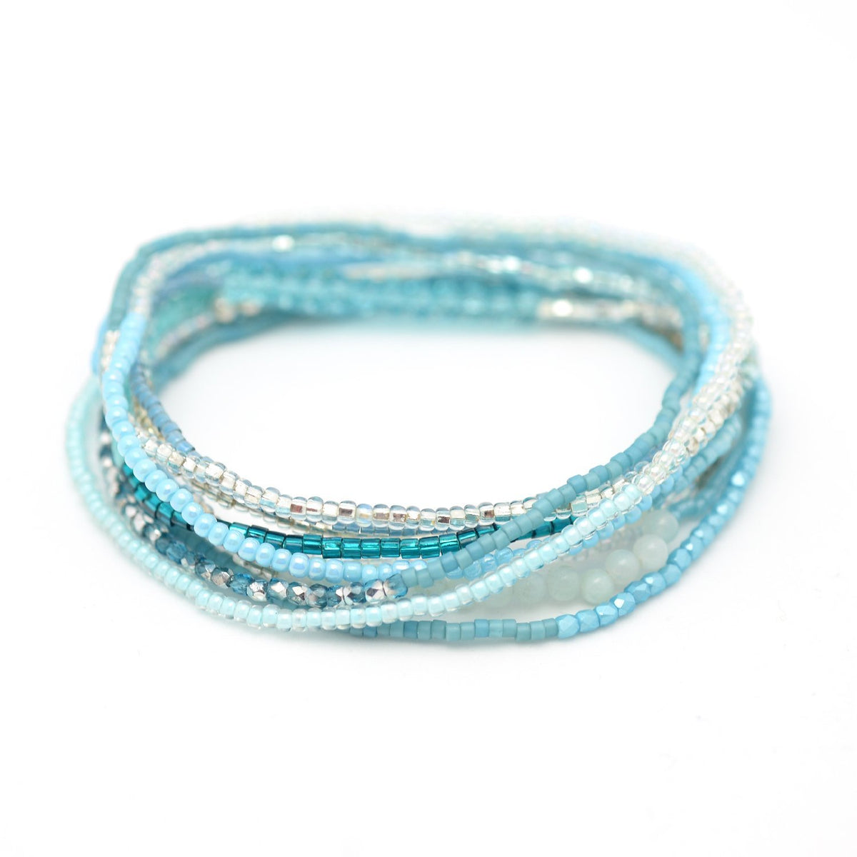 aqua seed bead bracelet