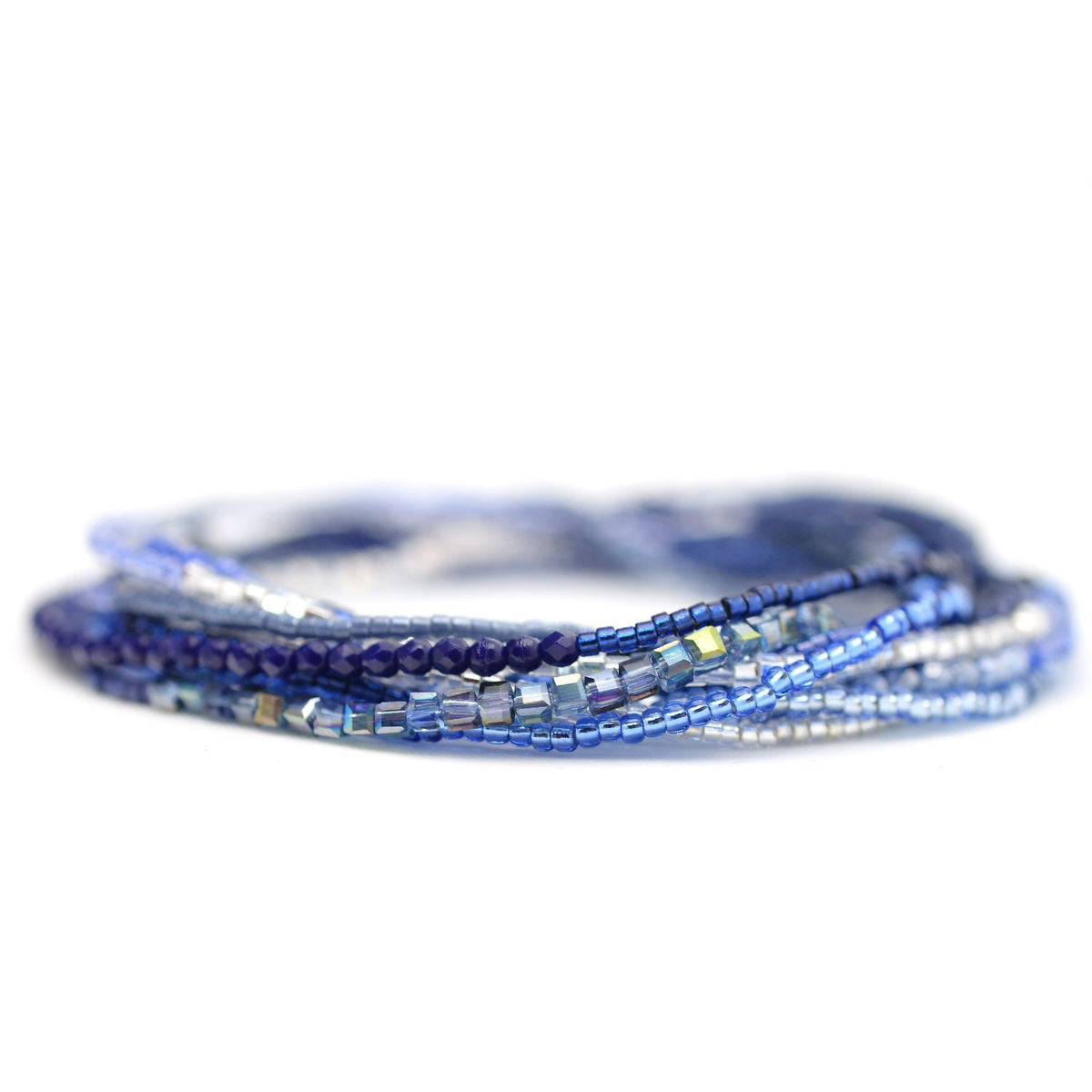 seed bead bracelet in blue