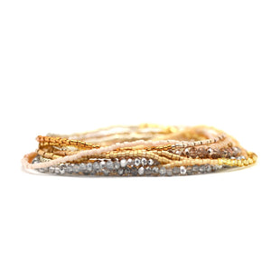 Metallic bead stretchy bracelet