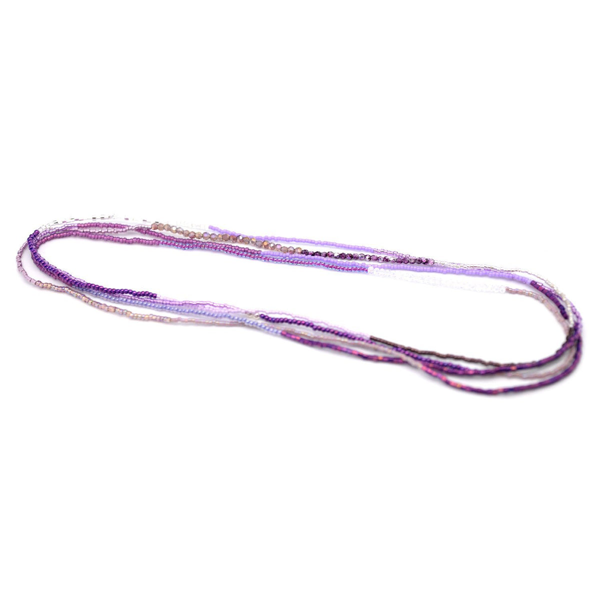 Purple & Silver Stretchy Wrap Bracelet / Necklace