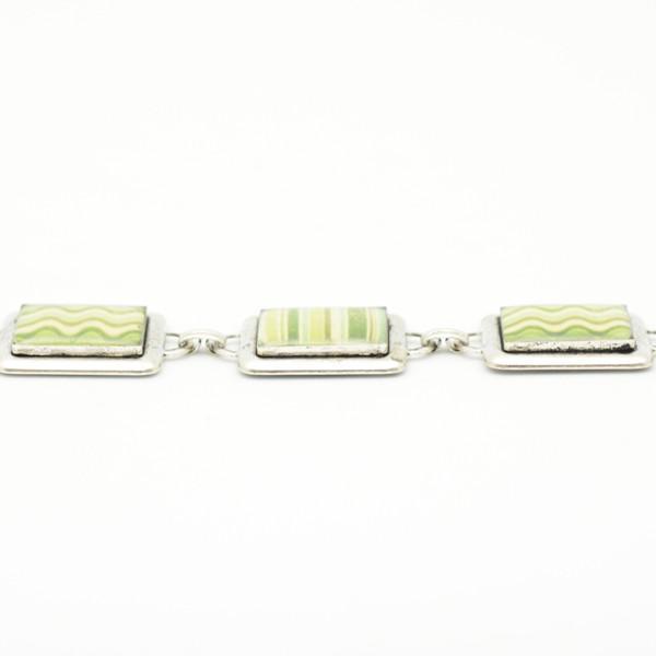 Green with envy silver link bracelet 