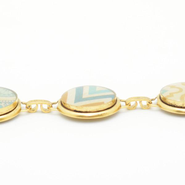 blue gold link bracelet